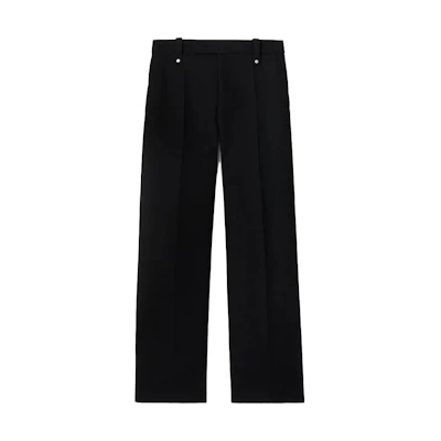 Burberry Solid Black Mid-Waist Loose Fit Straight Casual Pants. 80774291