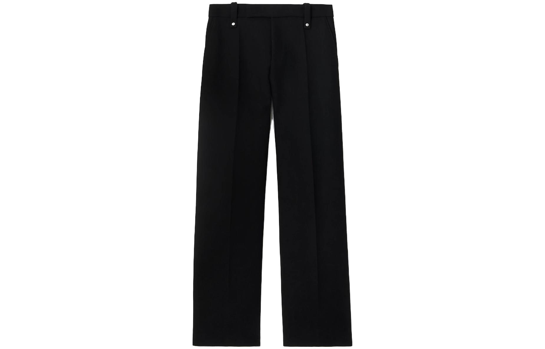 Burberry  Solid Black Mid-Waist Loose Fit Straight Casual Pants. 80774291 圖 2