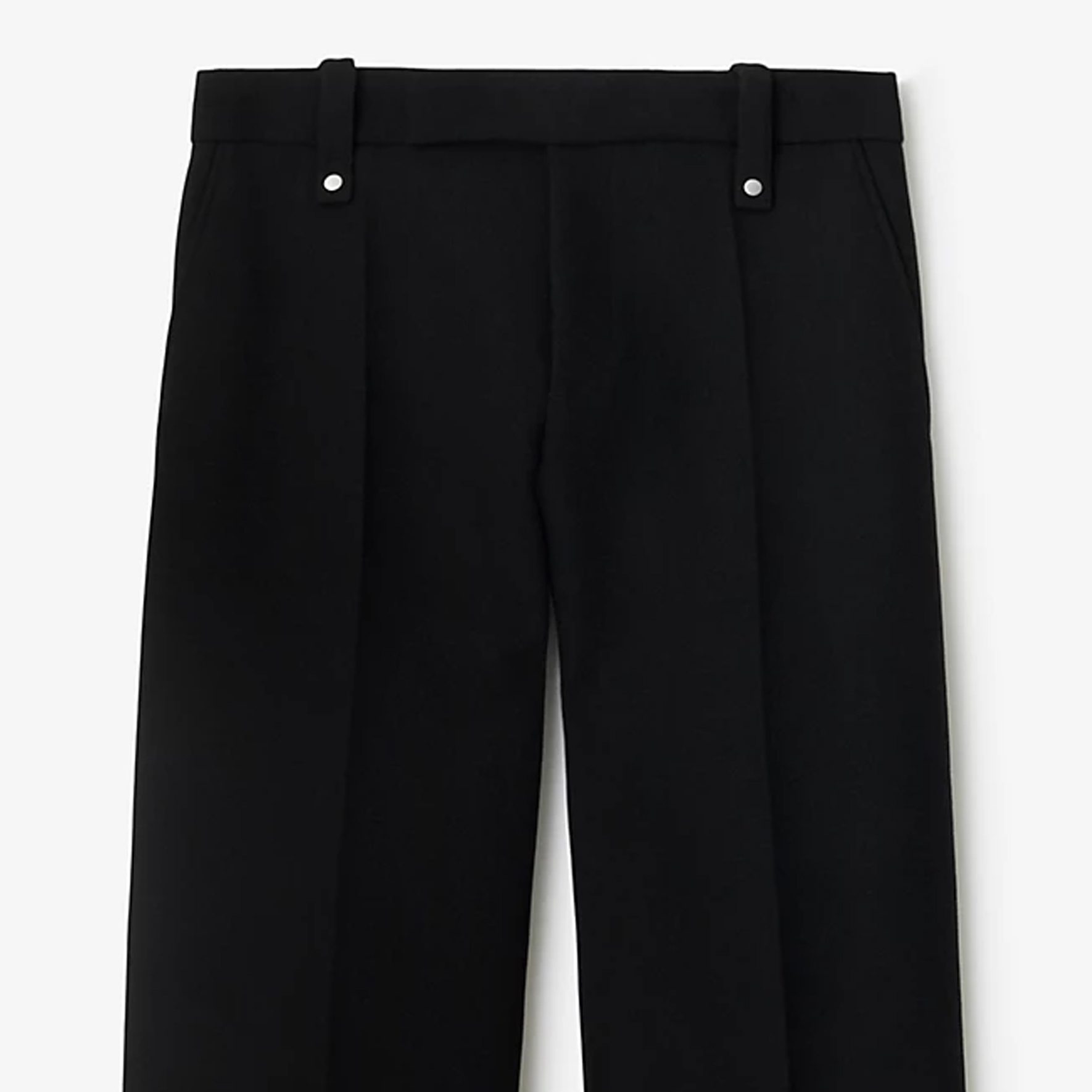 Burberry  Solid Black Mid-Waist Loose Fit Straight Casual Pants. 80774291 圖 3