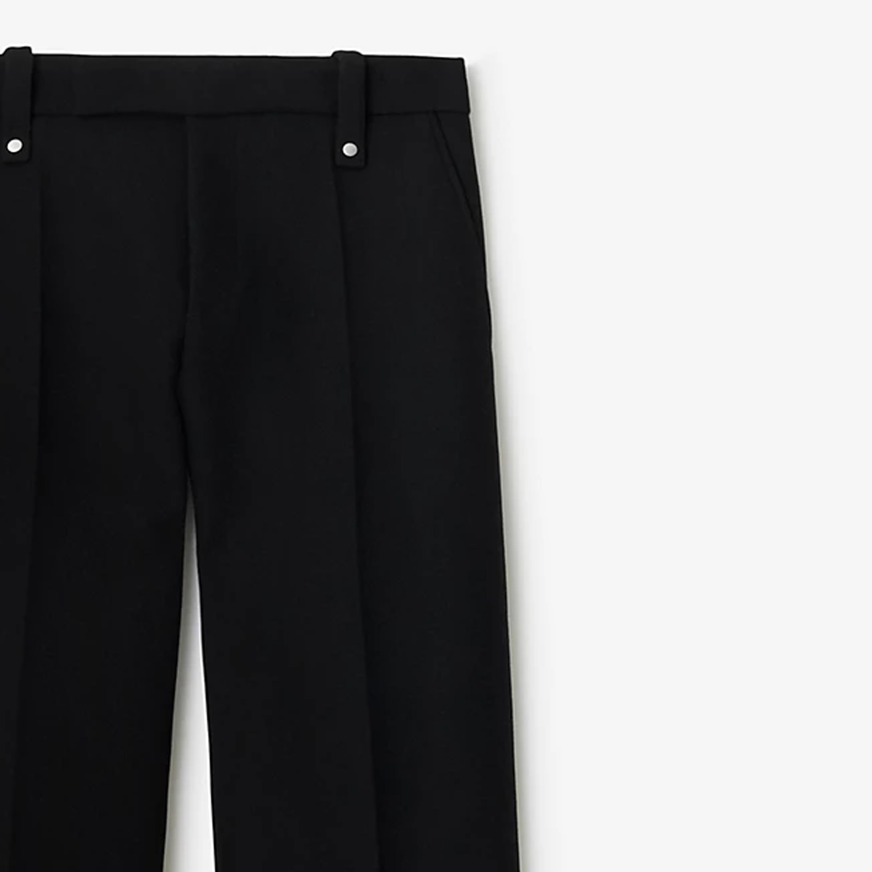 Burberry  Solid Black Mid-Waist Loose Fit Straight Casual Pants. 80774291 圖 4