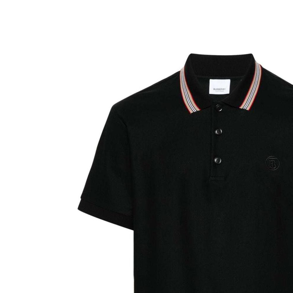 Details for バーバリー ソリッドブラック ポロシャツ 半袖 Tシャツ 80840171