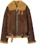 Buy Burberry Solid Brown Leather Aviator Jacket with Zip and Collar. 80953831