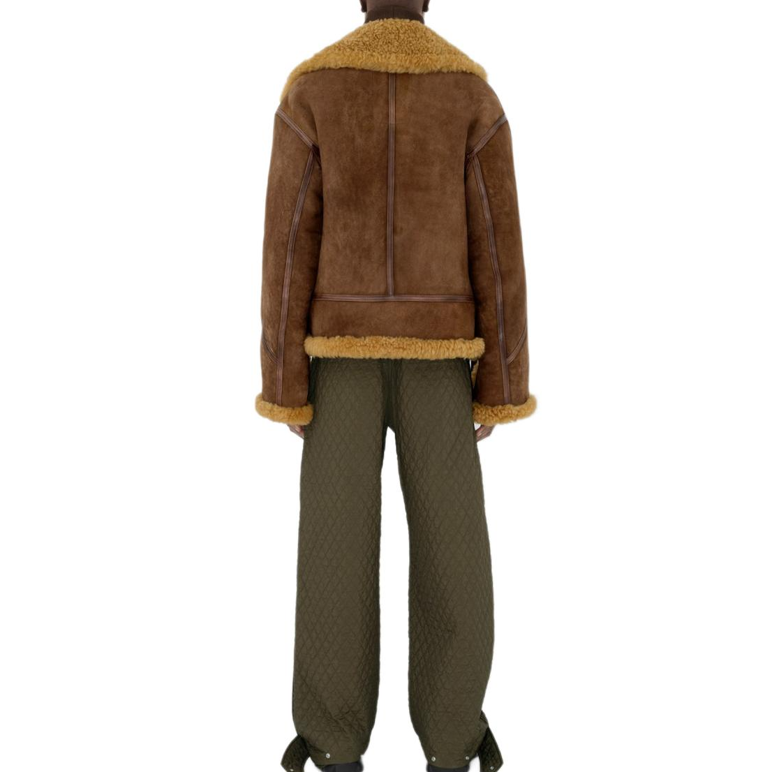 Purchase Burberry Jaket Kulit Coklat Aviator dengan Zip dan Kolar. 80953831