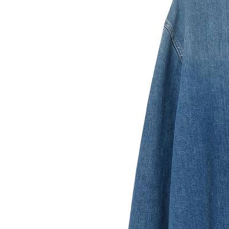 Sizing Burberry  Solid Casual Denim Long Sleeve Shirt Blue 80676401