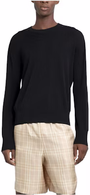 버버리 솔리드 컬러 블랙 긴팔 크루넥 스웨터 80777501 Lookbook 버버리 솔리드 컬러 블랙 긴팔 크루넥 스웨터 80777501