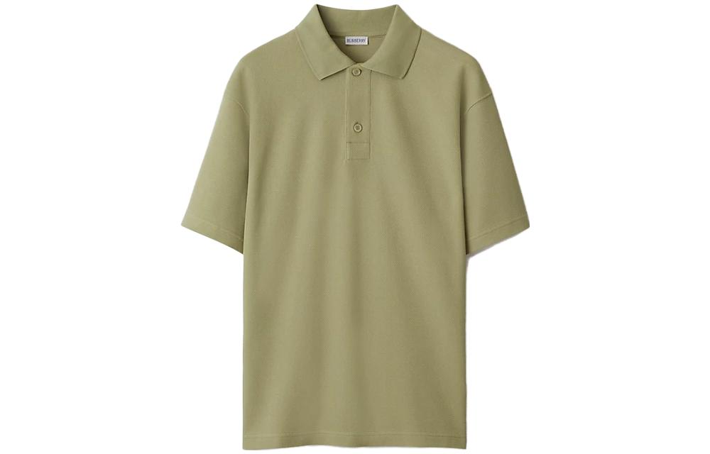 Burberry  Solid Color Button-Up Casual Short Sleeve Polo Shirt. 80773181