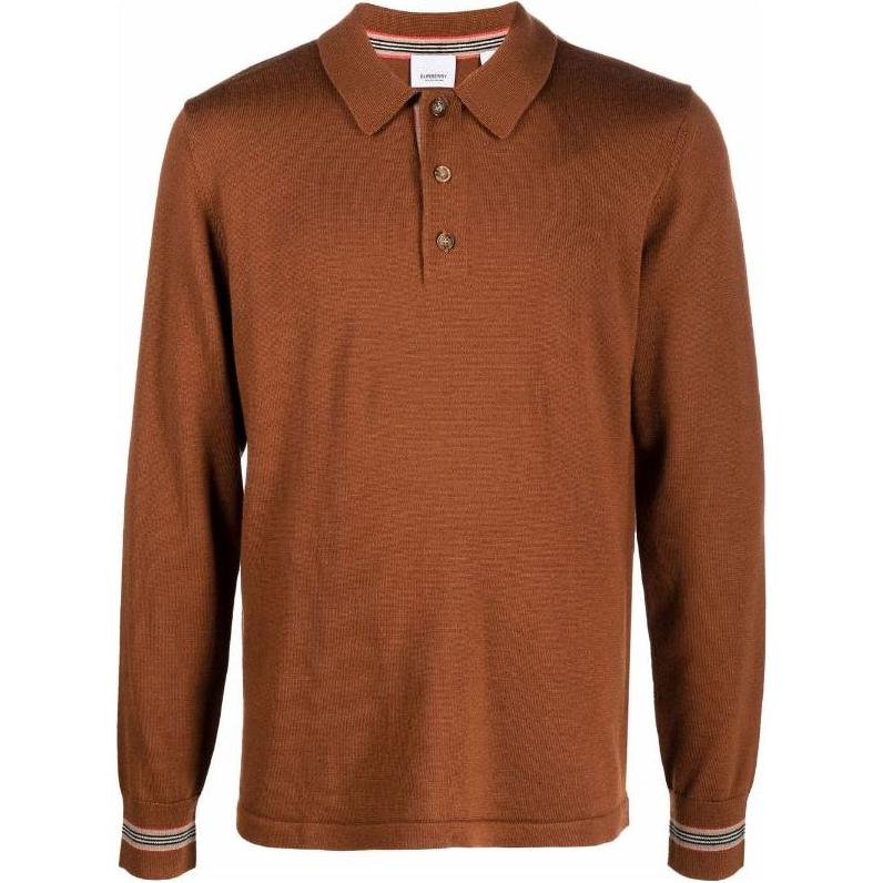 Burberry  Solid Color Casual Long-Sleeve Polo Shirt 80443391
