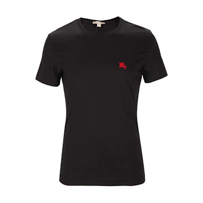 Burberry Solid Color Crew Neck Casual T-Shirt Black. 39650661