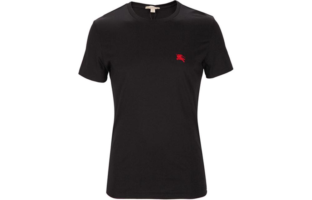 Burberry  Solid Color Crew Neck Casual T-Shirt Black. 39650661 圖 2