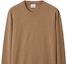 Lookbook Burberry Solid Color Crew Neck Pullover Sweater - Camel Brown 80926221