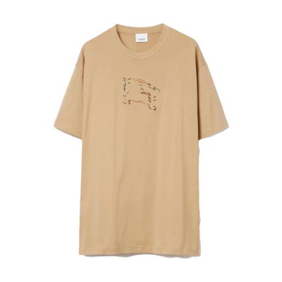 Burberry Solid Color Crew Neck T-Shirt in Khaki. 80727031