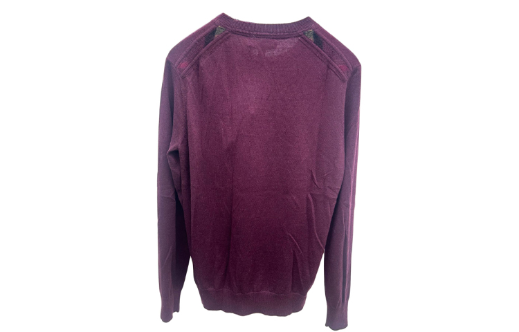 Lookbook Burberry Sweater Rajut Crewneck Warna Solid - Merah Burgundy 40200301