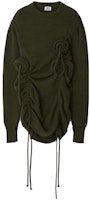 Burberry Solid Color Drawstring Rose Wool Sweater in Military Green. 80769211 Burberry Solid Color Drawstring Rose Wool Sweater in Military Green. 80769211