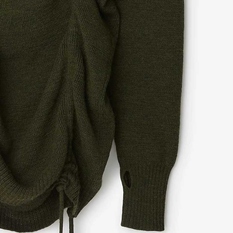 Shop 博柏利纯色系带玫瑰羊毛毛衣军事绿色款 80769211