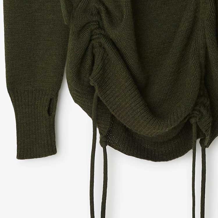 Purchase 博柏利纯色系带玫瑰羊毛毛衣军事绿色款 80769211