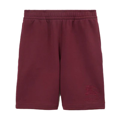 Burberry Solid Color Elastic Straight-Leg Letter Shorts in Deep Red. 80720031