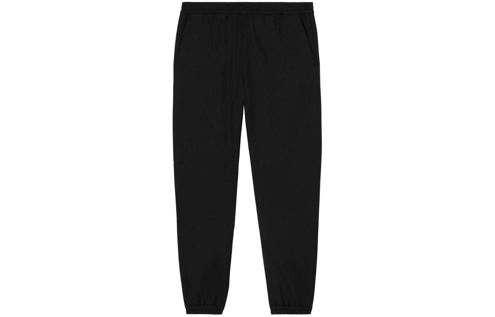 Burberry  Solid Color Elastic Waist Jogger Pants - Black 80559101004
