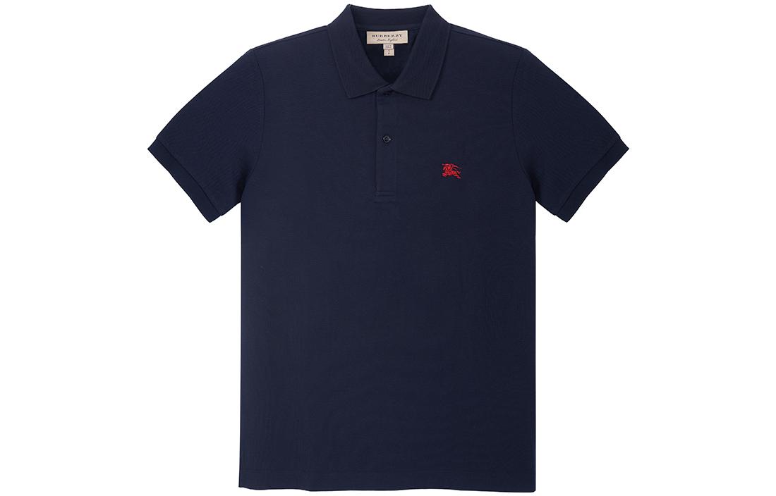 Burberry  Solid Color Embroidered Logo Oxford Short Sleeve Polo Shirt 80362481