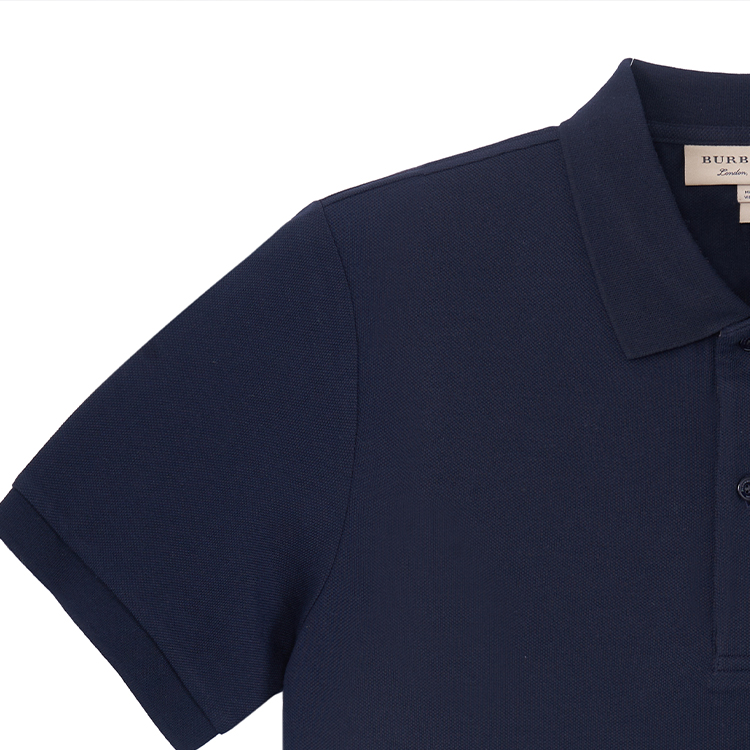 Shop Burberry Polo Shirt Lengan Pendek Oxford Warna Polos Logo Bordir 80362481