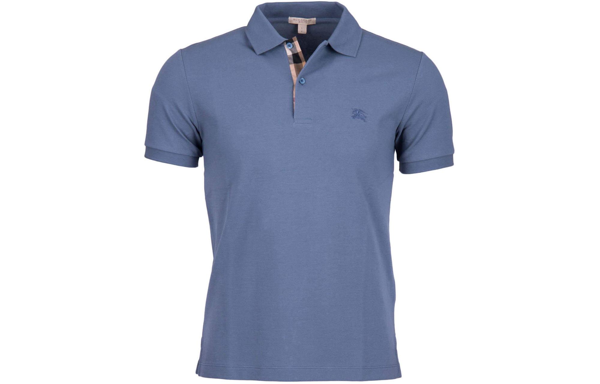 Cheap Burberry Polo Shirt Lengan Pendek Oxford Warna Polos Logo Bordir 80362481