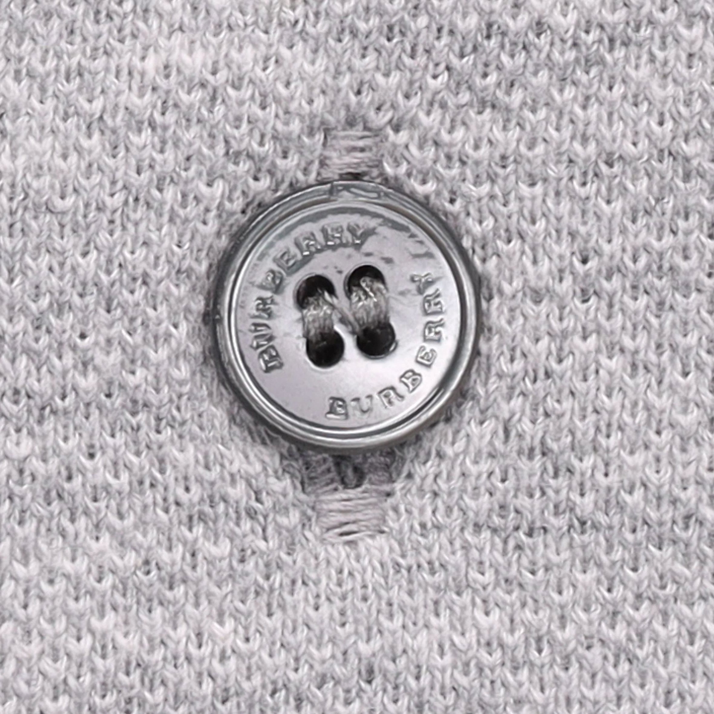 Burberry  Solid Color Embroidered Logo Short Sleeve Polo Shirt Grey 80362491 圖 7