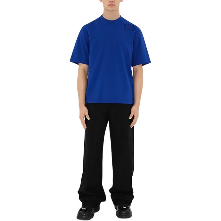 Shop 博柏利骑士蓝纯色马术徽标圆领T恤 80849501