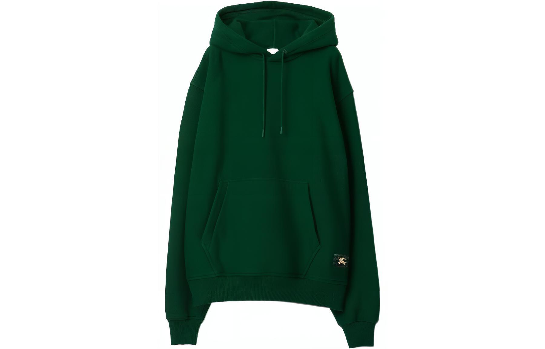 Burberry  Solid Color Green Hoodie Pullover Sweatshirt. 80812201