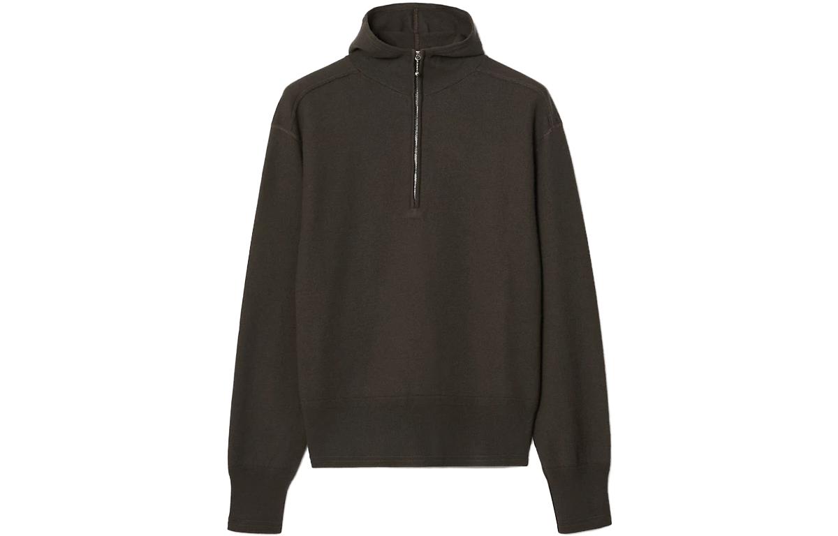 Lookbook Burberry Suéter Pullover con Capucha Media Cremallera Color Sólido. 80758881