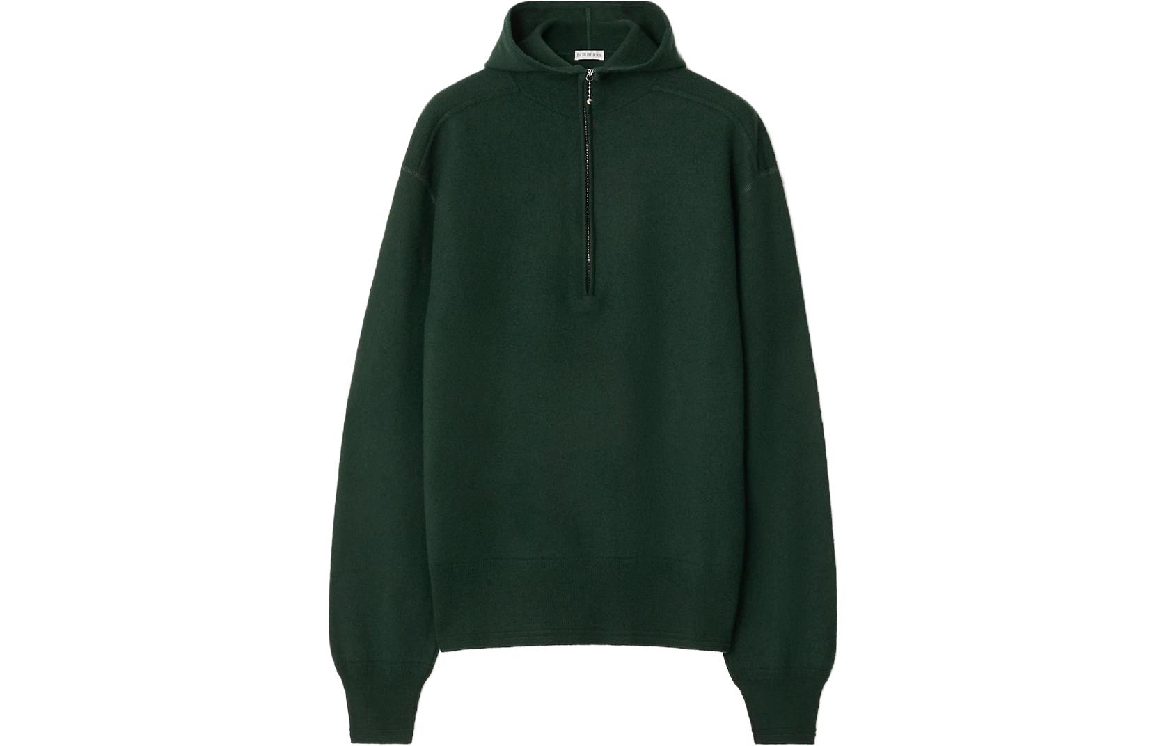 Purchase Burberry Suéter Pullover con Capucha Media Cremallera Color Sólido. 80758881