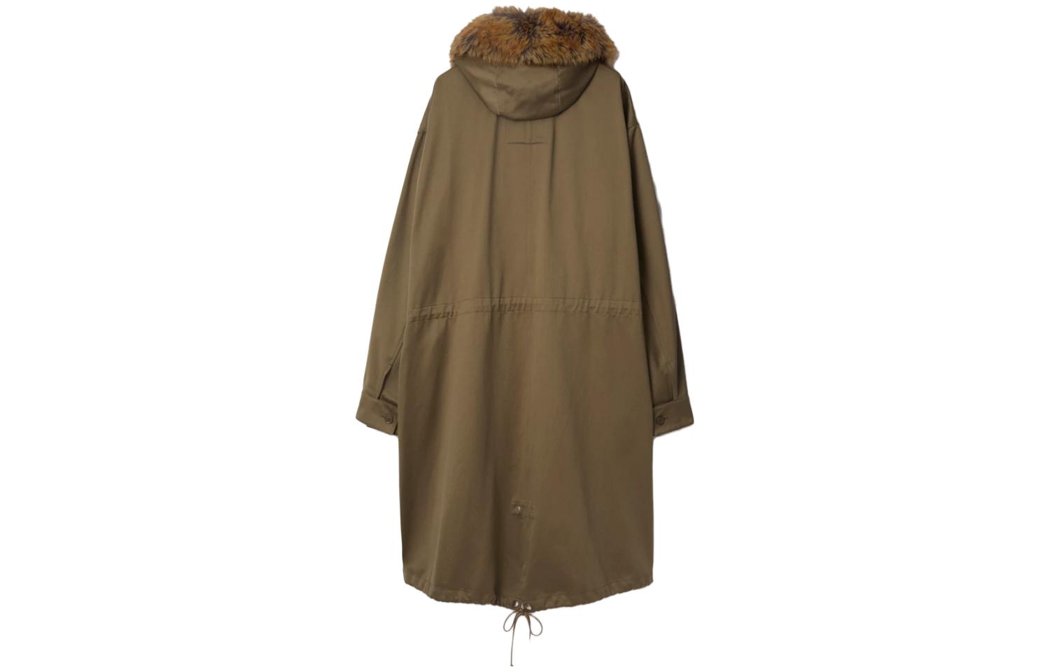 Lookbook Abrigo Casual Burberry con Capucha y Manga Larga en Color Sólido Beige. 80791991