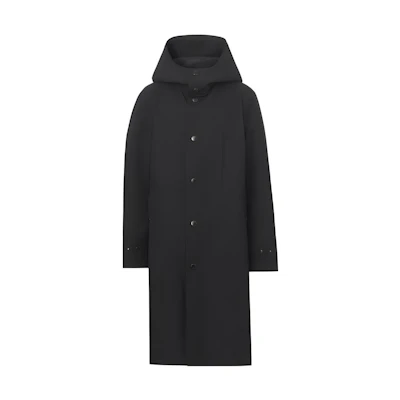 Burberry Solid Color Hooded Long Sleeve Coat Black 80450121