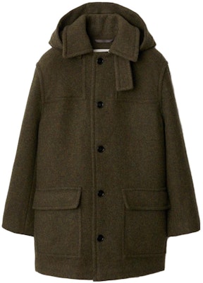 Abrigo Burberry Verde Oscuro Con Capucha y Botones - Color Sólido. 80789081 Order Abrigo Burberry Verde Oscuro Con Capucha y Botones - Color Sólido. 80789081