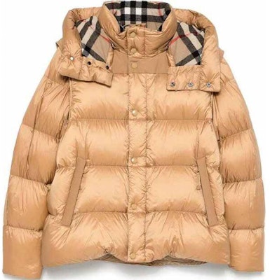 Burberry Solid Color Hooded Zip Down Jacket Brown 80963831 Order Burberry Solid Color Hooded Zip Down Jacket Brown 80963831