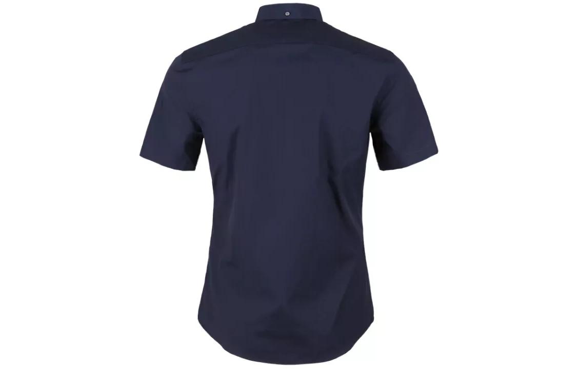 Lookbook 버버리 단색 말 로고 반팔 셔츠 - 다크 블루 40047211