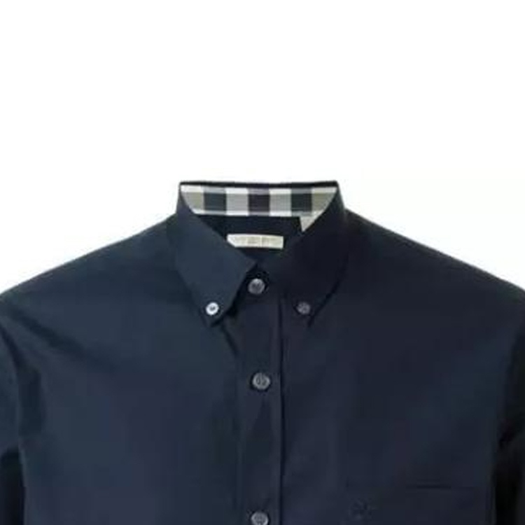 Sizing 버버리 단색 말 로고 반팔 셔츠 - 다크 블루 40047211