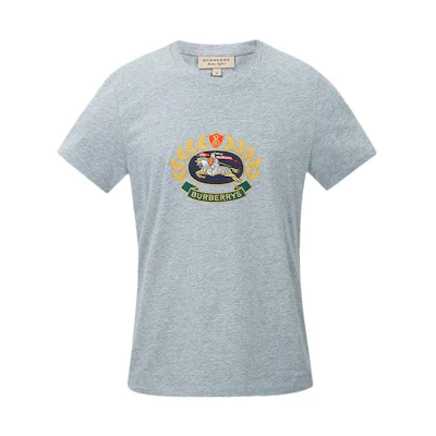 Burberry Solid Color Logo Embroidered Short Sleeve T-Shirt 8002952