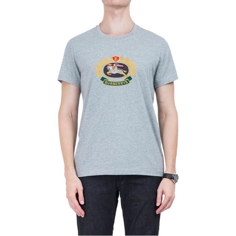 Burberry  Solid Color Logo Embroidered Short Sleeve T-Shirt 8002952 圖 3