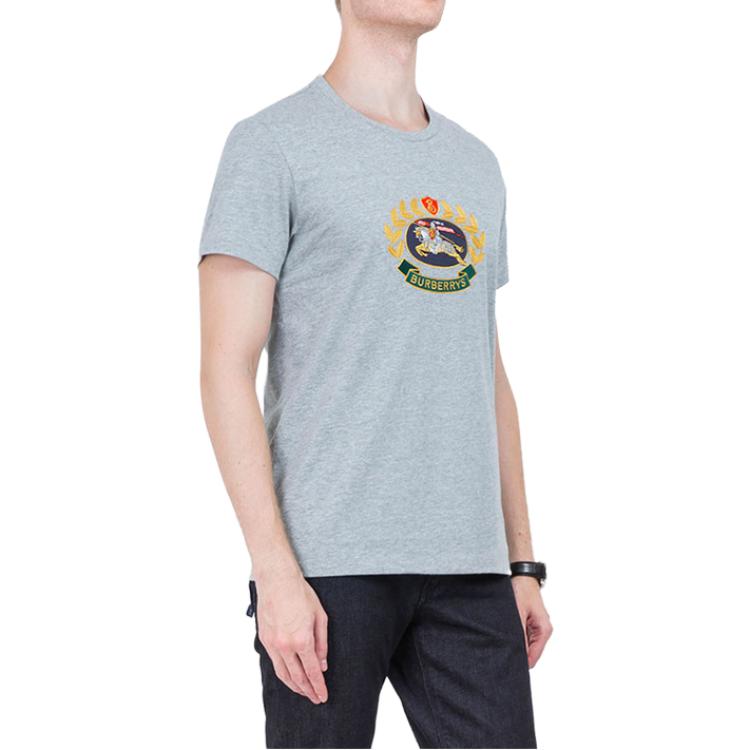 Burberry  Solid Color Logo Embroidered Short Sleeve T-Shirt 8002952 圖 4