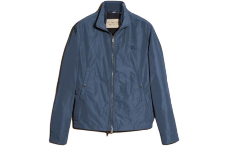 Shop 博柏利纯色刺绣标志蓝色拉链夹克 40165401