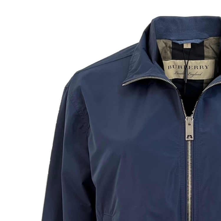 Purchase 博柏利纯色刺绣标志蓝色拉链夹克 40165401