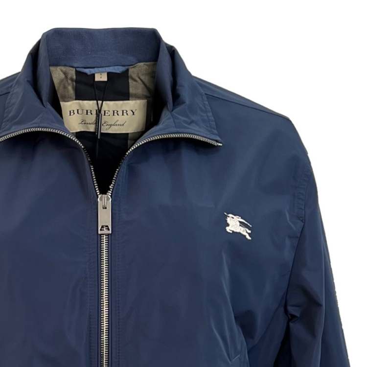 Details for 博柏利纯色刺绣标志蓝色拉链夹克 40165401