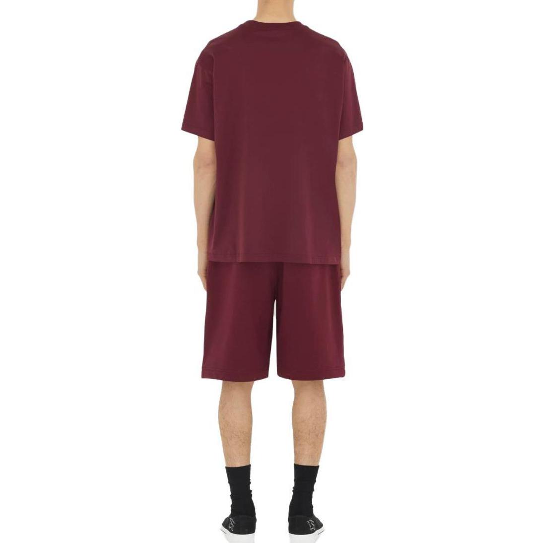 Burberry  Solid Color Logo Embroidery Crewneck T-Shirt - Dark Red 80720091 圖 4