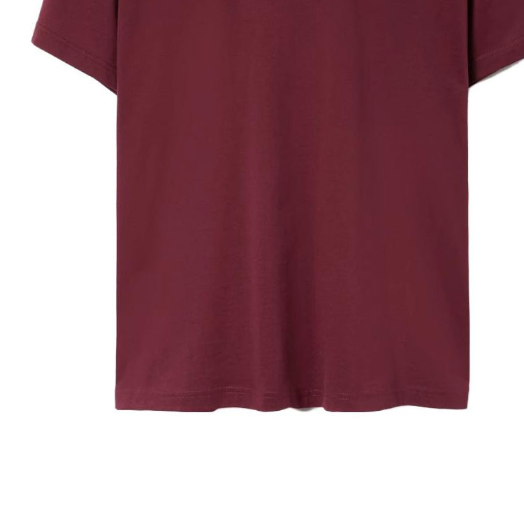 Burberry  Solid Color Logo Embroidery Crewneck T-Shirt - Dark Red 80720091 圖 7