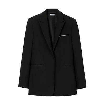 Burberry Solid Color Long Sleeve Blazer - Black 80765191