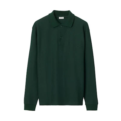 Burberry Solid Color Long Sleeve Polo Shirt - Vine Color. 80773191