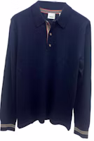 Burberry Solid Color Long Sleeve Polo Sweater - Navy 80455201 Burberry Solid Color Long Sleeve Polo Sweater - Navy 80455201