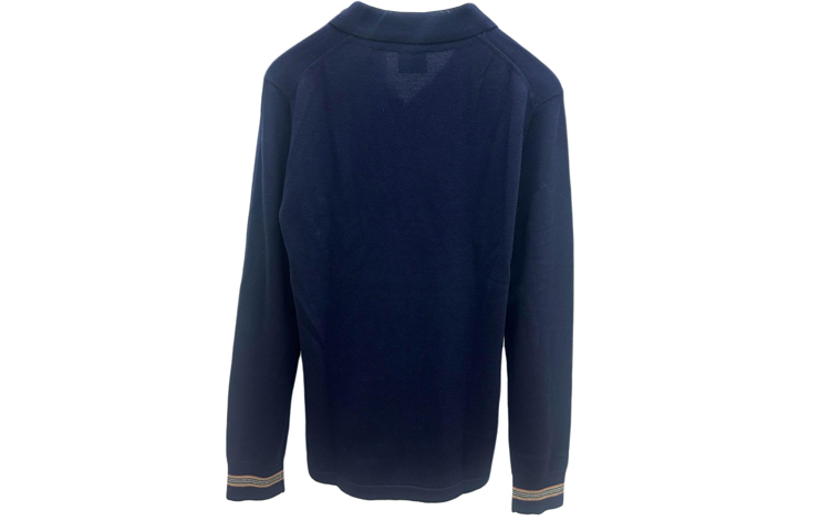 Burberry  Solid Color Long Sleeve Polo Sweater - Navy 80455201 圖 3