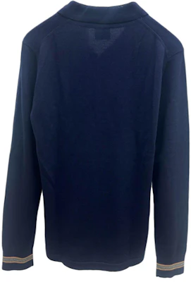 バーバリー ソリッドカラー 長袖 ポロセーター - ネイビー 80455201 Lookbook バーバリー ソリッドカラー 長袖 ポロセーター - ネイビー 80455201