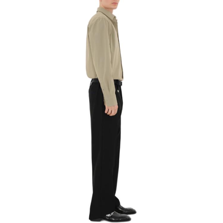 Details for 버버리 솔리드 컬러 루즈핏 긴팔 셔츠 카키 80894841