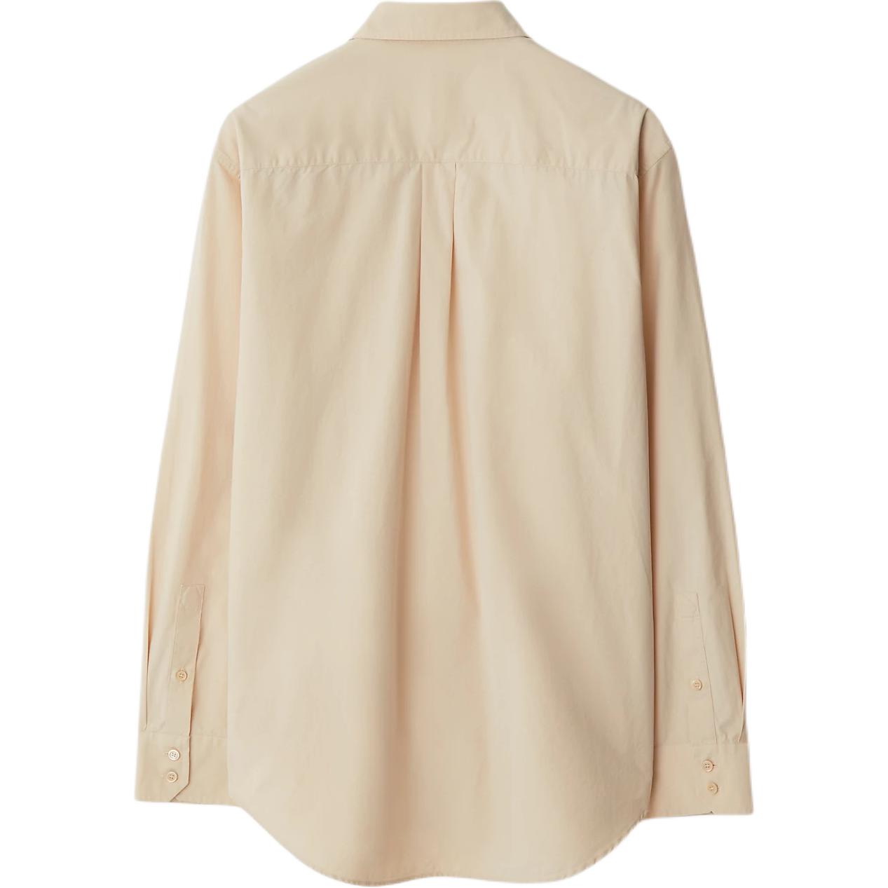 Lookbook 버버리 베이지 솔리드 컬러 루즈 핏 긴팔 셔츠. 80894851